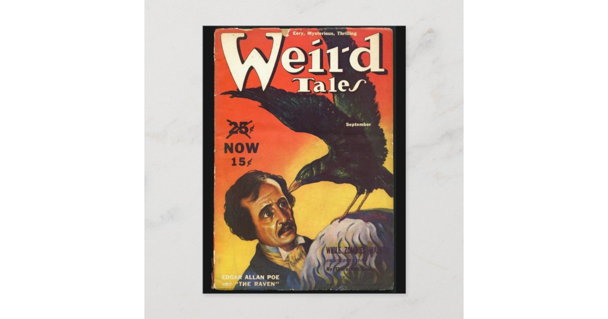 Edgar Allan Poe Weird Tales Cover Postcard | Zazzle