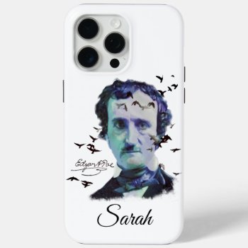 Edgar Allan Poe With Raven Birds Art Case-mate Iph Iphone 15 Pro Max Case by countrymousestudio at Zazzle