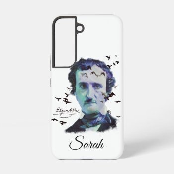 Edgar Allan Poe With Raven Birds Art Case-mate Iph Samsung Galaxy S22 Case by countrymousestudio at Zazzle