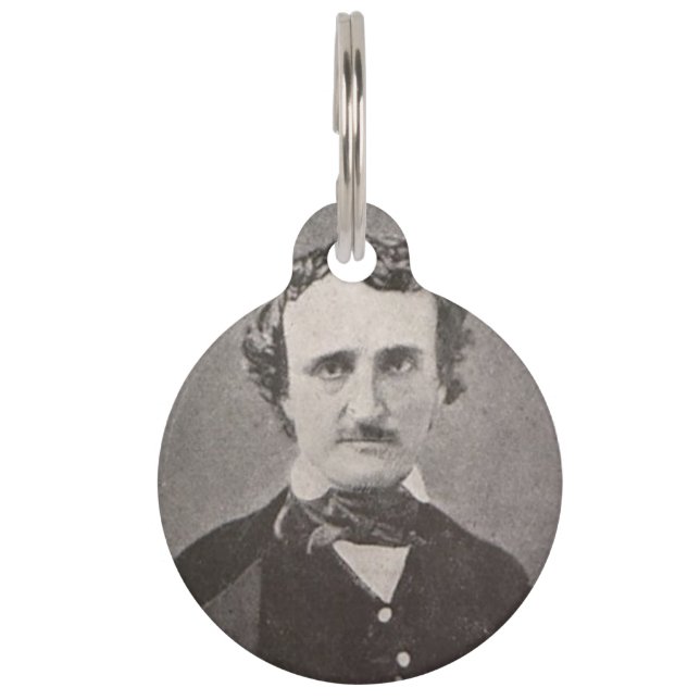 Edgar Allan Poe with Signature Pet Name Tag (Front)