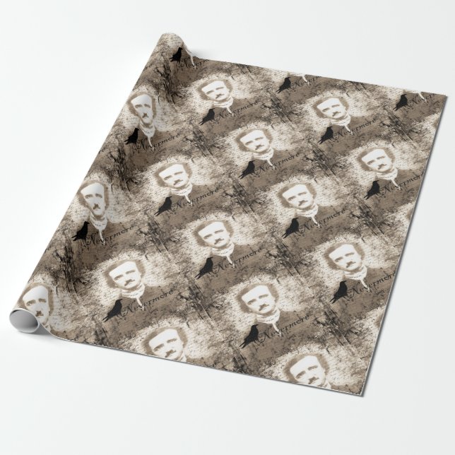 Edgar Allan Poe Wrapping Paper (Unrolled)
