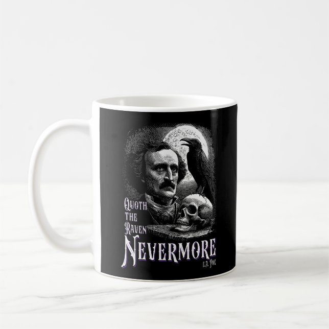 Edgar Allan Poe's Raven Nevermore Coffee Mug (Left)