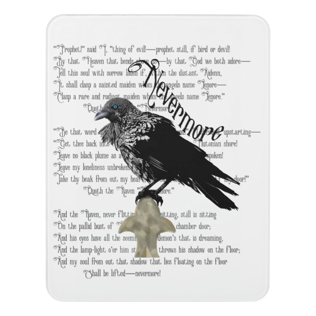 Edgar Allan Poe's The Raven Door Sign (Contemporary Vert)