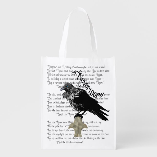 Edgar Allan Poe's The Raven Grocery Bag (Front)