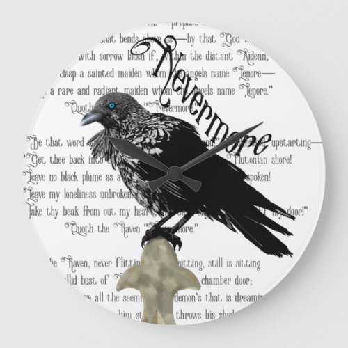 Edgar Allan Poes The Raven Large Clock