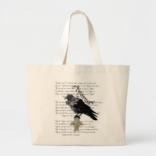 Edgar Allan Poes The Raven Large Tote Bag