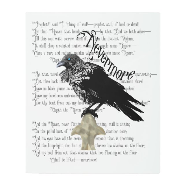 Edgar Allan Poe's The Raven Metal Print (Front)