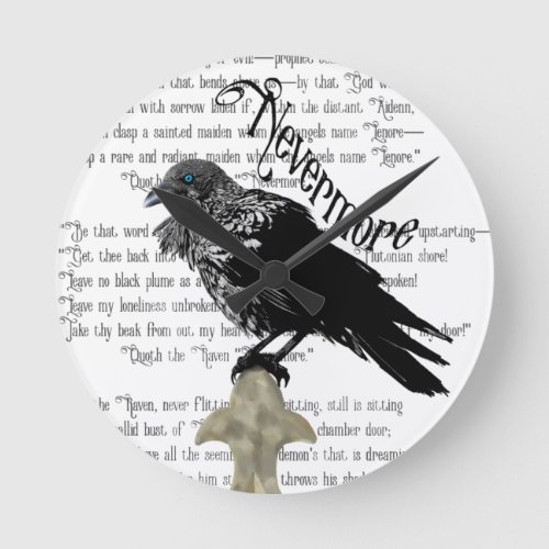 Edgar Allan Poes The Raven Round Clock