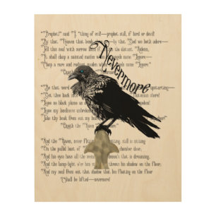 Edgar Allan Poe's The Raven Wood Wall Art
