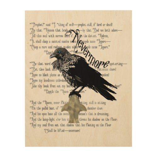 Edgar Allan Poes The Raven Wood Wall Art