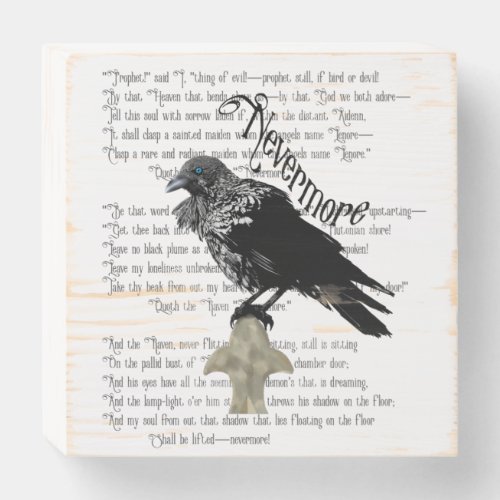 Edgar Allan Poes The Raven Wooden Box Sign