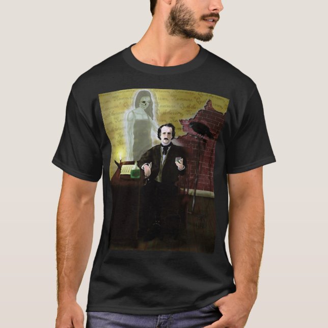 edgar allen poe on a t-shirt (Front)
