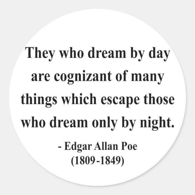 Edgar Allen Poe Quote 3a Classic Round Sticker (Front)