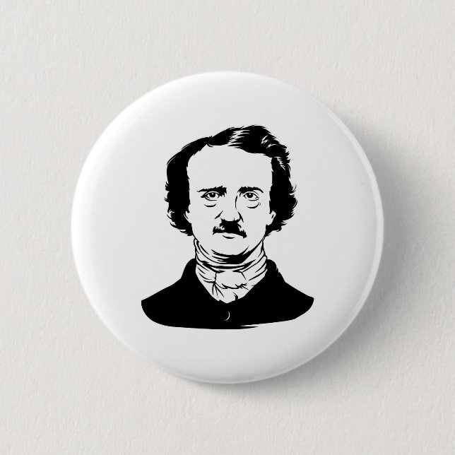 Edgar Allen Poe Raven Button (Front)