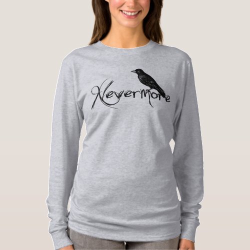 Edgar Allen Poe Raven Nevermore Halloween T_Shirt