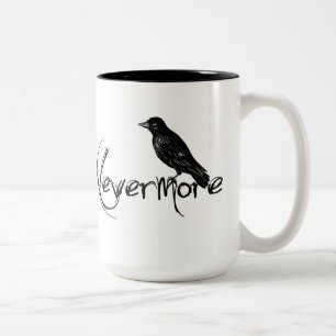 Edgar Allen Poe Raven Nevermore Halloween Two-Tone Coffee Mug