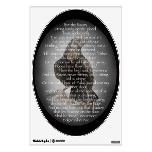 Edgar Allen Poe Raven Poem, Nevermore Quote Wall Decal