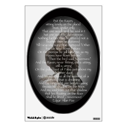 Edgar Allen Poe Raven Poem Nevermore Quote Wall Decal