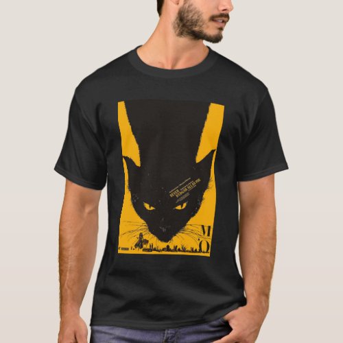 Edgar Allen Poe the Black Cat Vintage Poster Poste T_Shirt