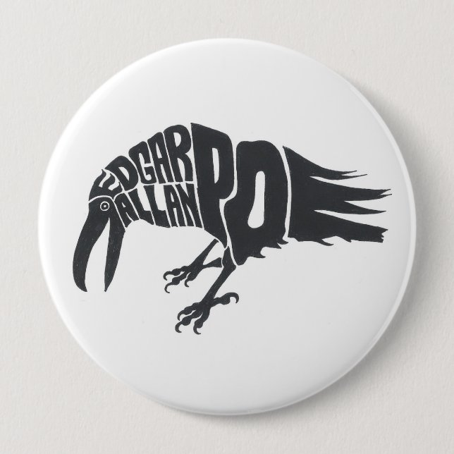Edgar Allen Poe - The Raven Pinback Button (Front)