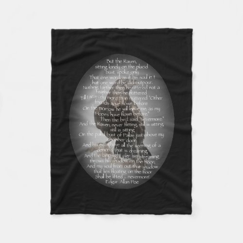 Edgar Allen Poe The Raven Poem Fleece Blanket