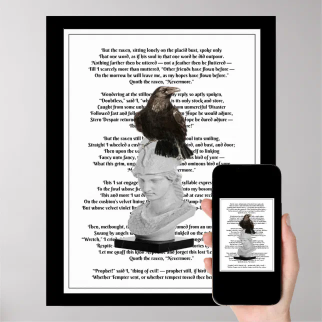 Edgar Allen Poe The Raven Poem Poster | Zazzle