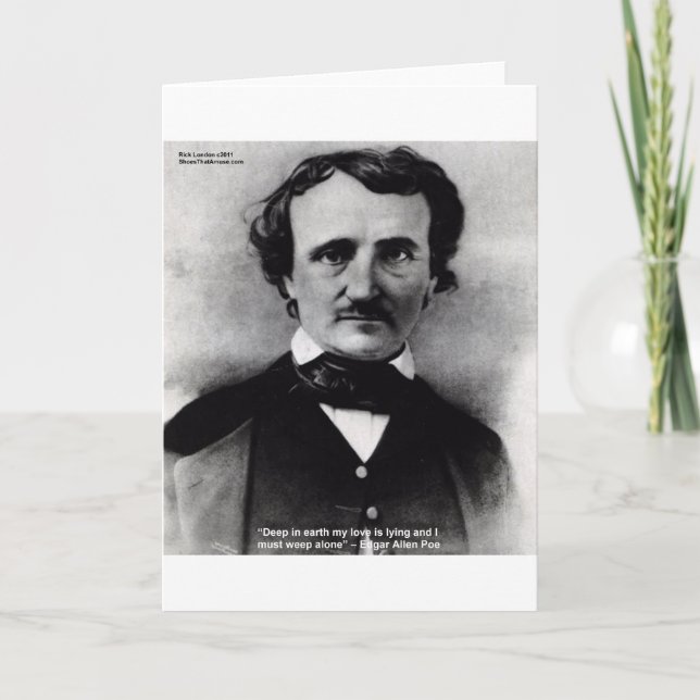 Edgar Allen Poe "Weep Alone" Love Quote Gifts Card (Front)