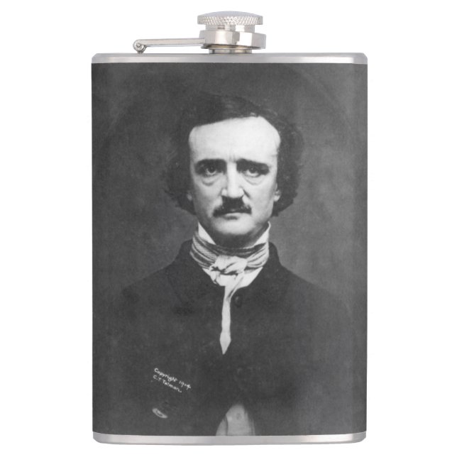 Edgar Allen Poe with Quote Flask (Front)