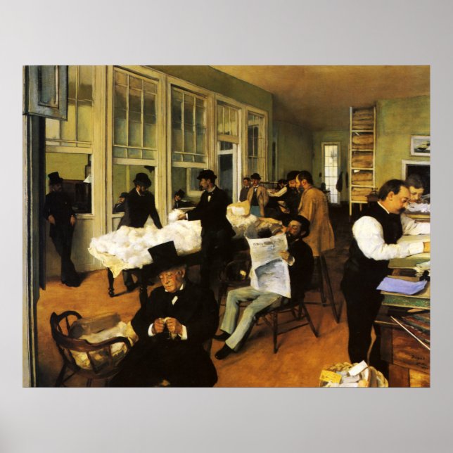 Edgar Degas A Cotton Office in New Orleans Poster (Front)
