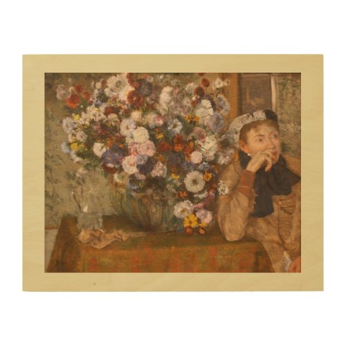Edgar Degas A Woman Seated beside a Vase of Flower Wood Wall Art