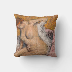 Edgar Degas - After the Bath Throw Pillow