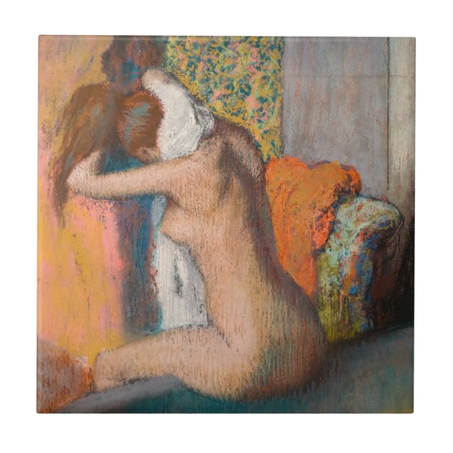 Edgar Degas - After the Bath, Woman Wiping Neck Ceramic Tile (Front)