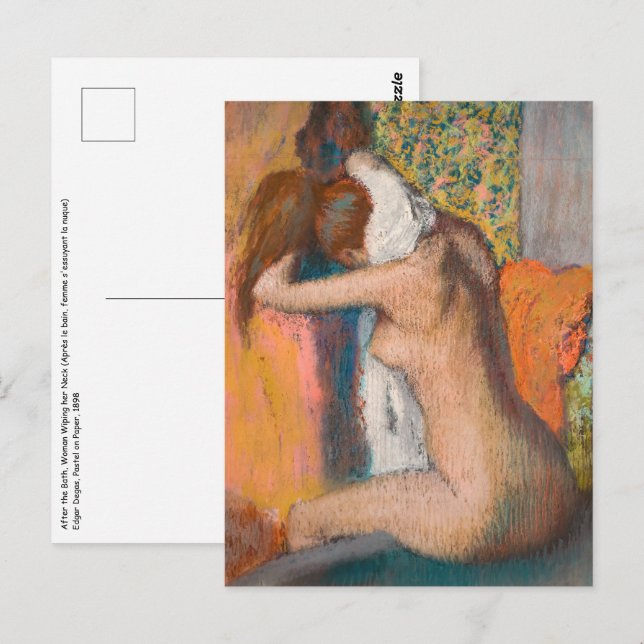 Edgar Degas - After the Bath, Woman Wiping Neck Postcard (Front/Back)