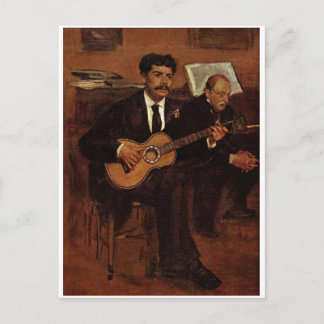 Edgar Degas  - Artist's Father 1871-72 Oil Canvas Postcard