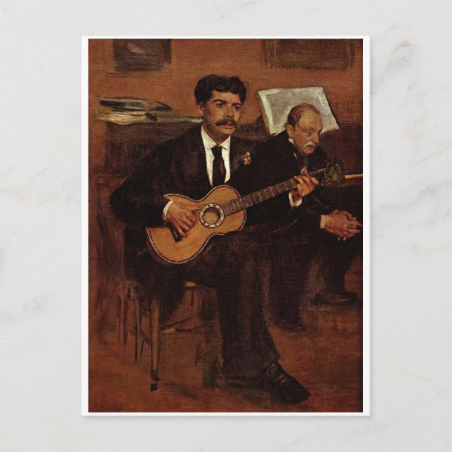 Edgar Degas  - Artist's Father 1871-72 Oil Canvas Postcard (Front)