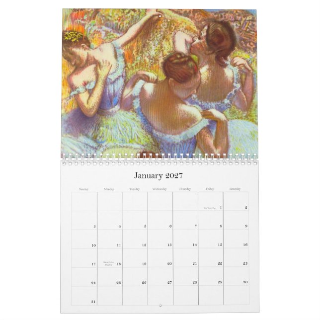 Edgar Degas Ballet Dancers 2011 Calendar (Jan 2027)