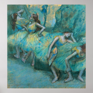 Edgar Degas - Ballet Dancers in Wings 1900 Pastel Poster