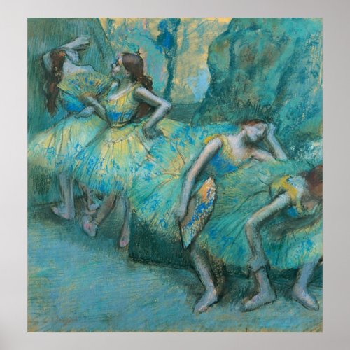 Edgar Degas _ Ballet Dancers in Wings 1900 Pastel Poster