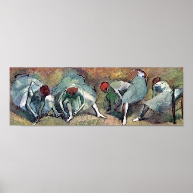 Edgar Degas - Ballet Dancers Tying Shoes Poster (Front)