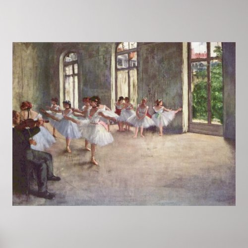 Edgar Degas _ Ballet Rehearsal Class 1873 oil Poster