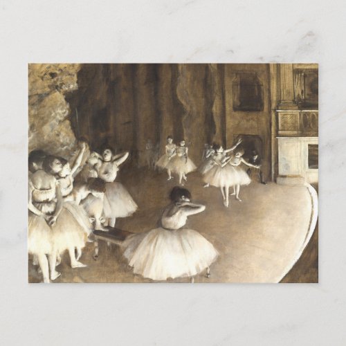 Edgar Degas  Ballet Rehearsal  New Address Announcement Postcard