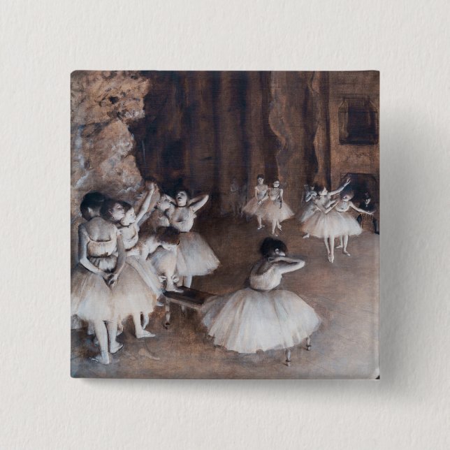 Edgar Degas - Ballet Rehearsal on Stage Button (Front)