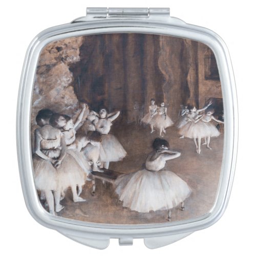 Edgar Degas _ Ballet Rehearsal on Stage Compact Mirror