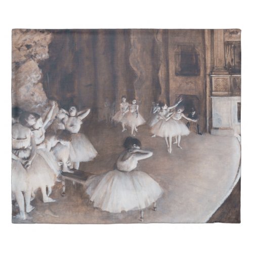 Edgar Degas _ Ballet Rehearsal on Stage Duvet Cover