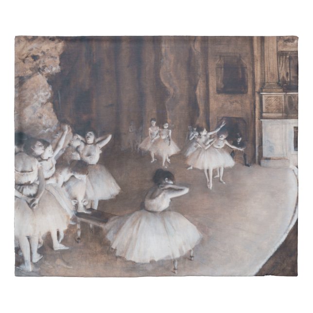 Edgar Degas - Ballet Rehearsal on Stage Duvet Cover (Front)