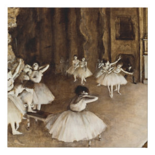 Edgar Degas - Ballet Rehearsal On Stage Faux Canvas Print