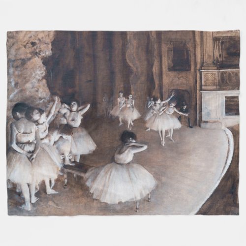Edgar Degas _ Ballet Rehearsal on Stage Fleece Blanket