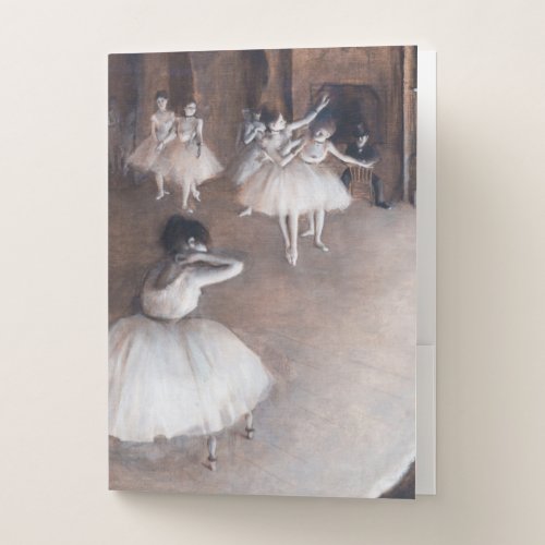 Edgar Degas - Ballet Rehearsal on Stage Pocket Folder