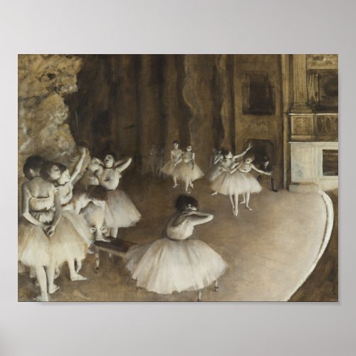 Edgar Degas  Ballet Rehearsal on Stage Poster