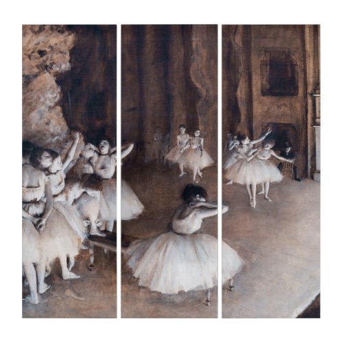 Edgar Degas _ Ballet Rehearsal on Stage Triptych